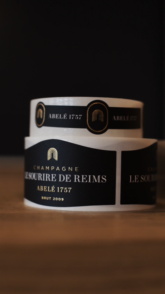 étiquettes des champagnes Sourire de Reims Abelé 1757 